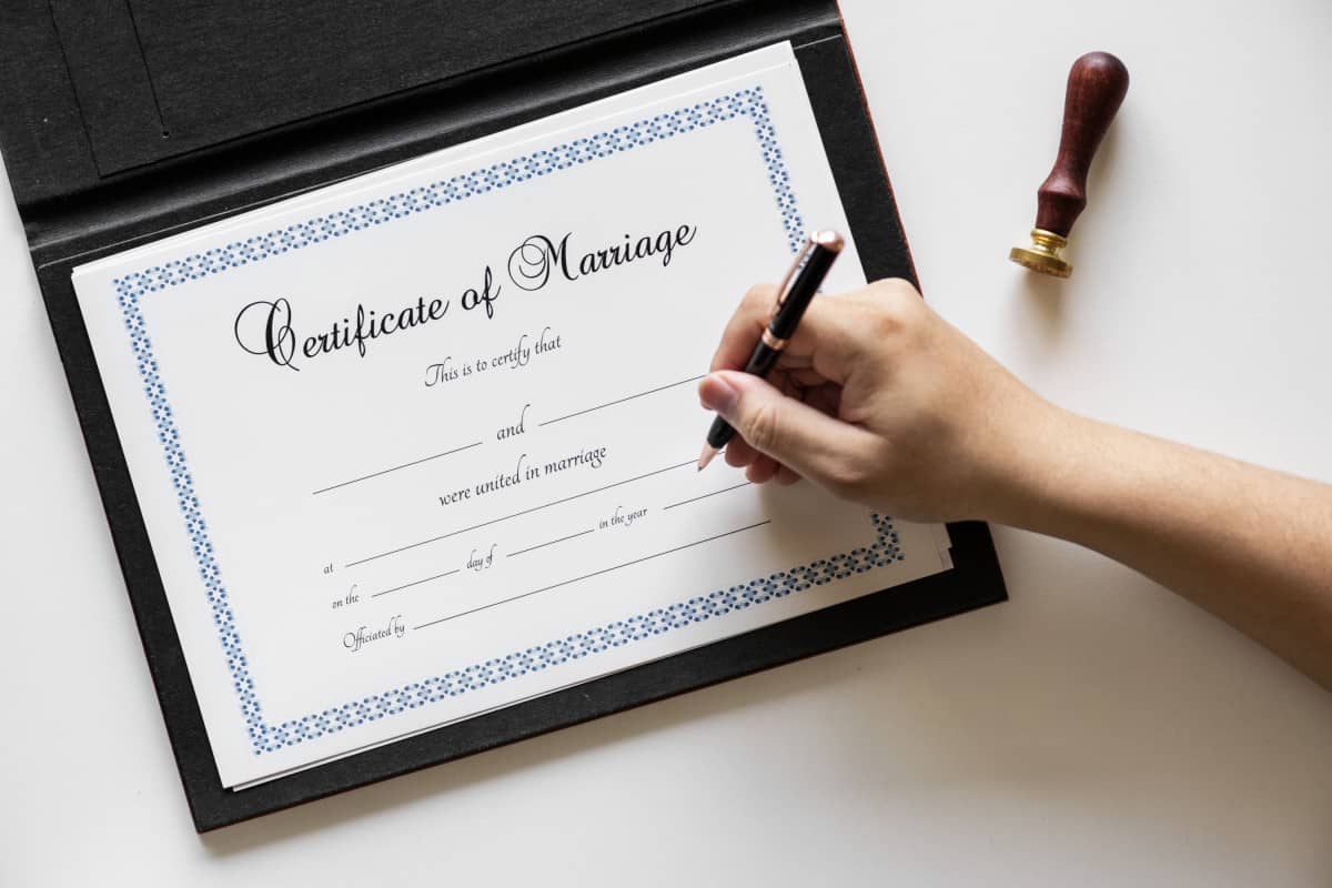 Certified Marriage Certificate