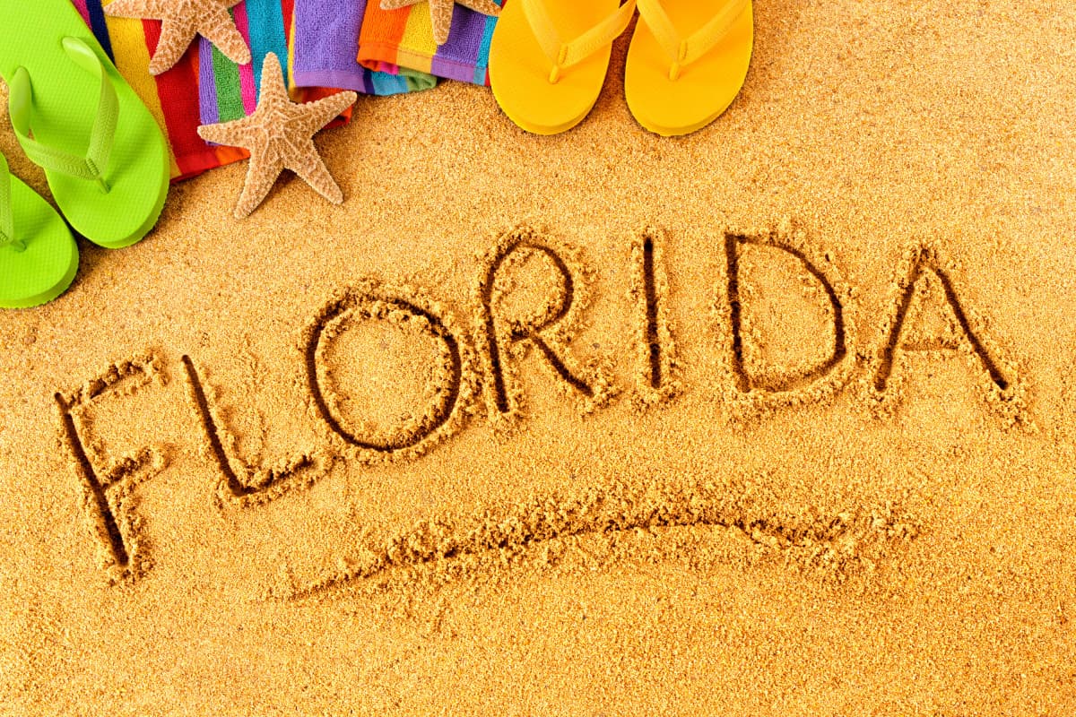 Florida Written in Beach Sand
