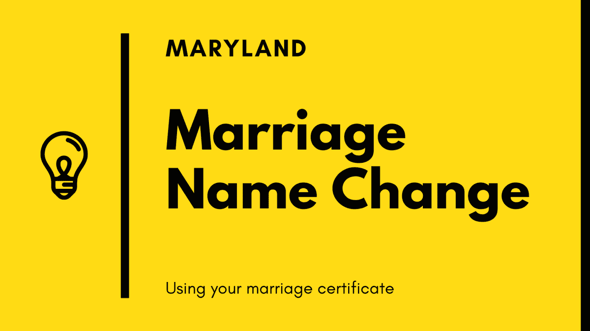 Maryland marriage name change