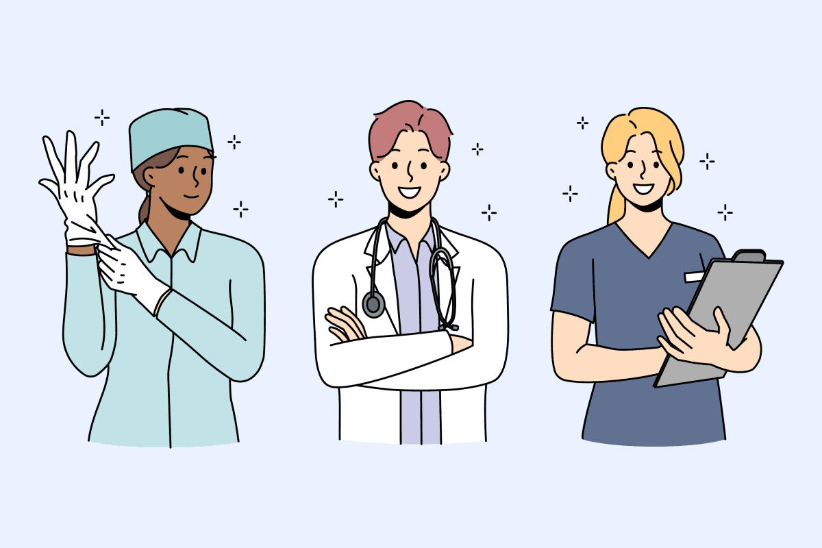 Smiling doctors happy after their name change